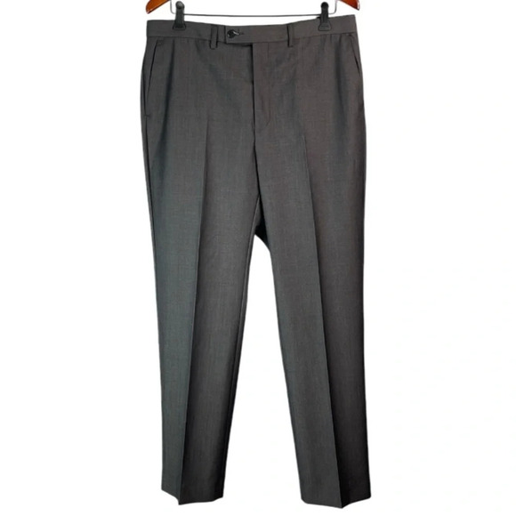 BELLISSIMO NWT Mens Grey Wool Blend Suit Separate Dress Pant Trousers Size 34x32 - Picture 2 of 13